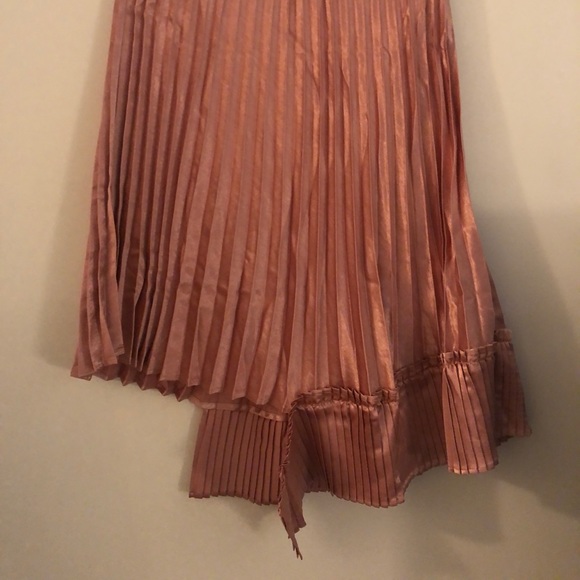 Pleated Rose Gold Midi Skirt - Picture 2 of 8